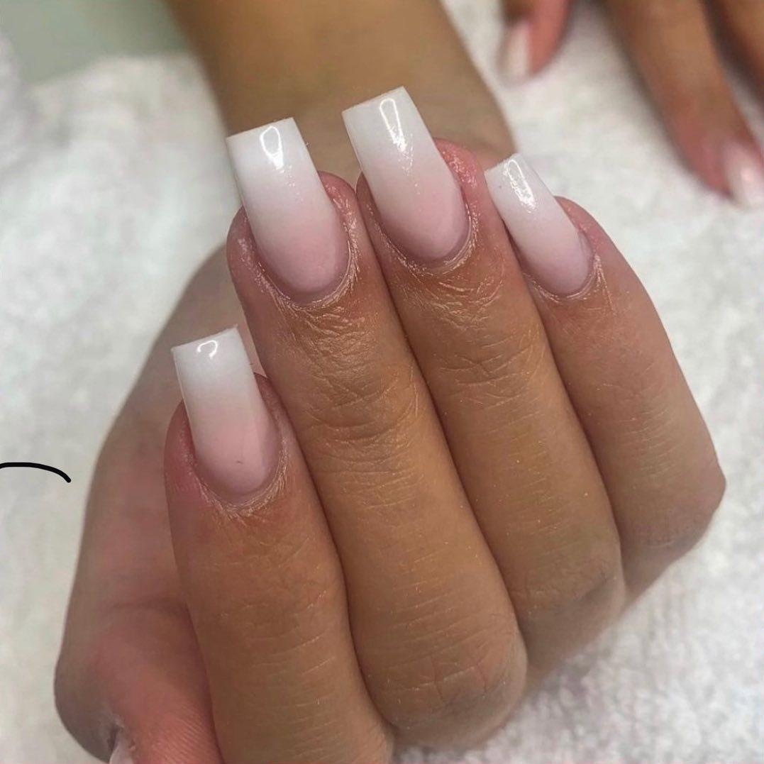 Ombré white French nails such as these are classy and timeless. If you like sleek everyday nails that can come in handy for formal or office moments, these are it!