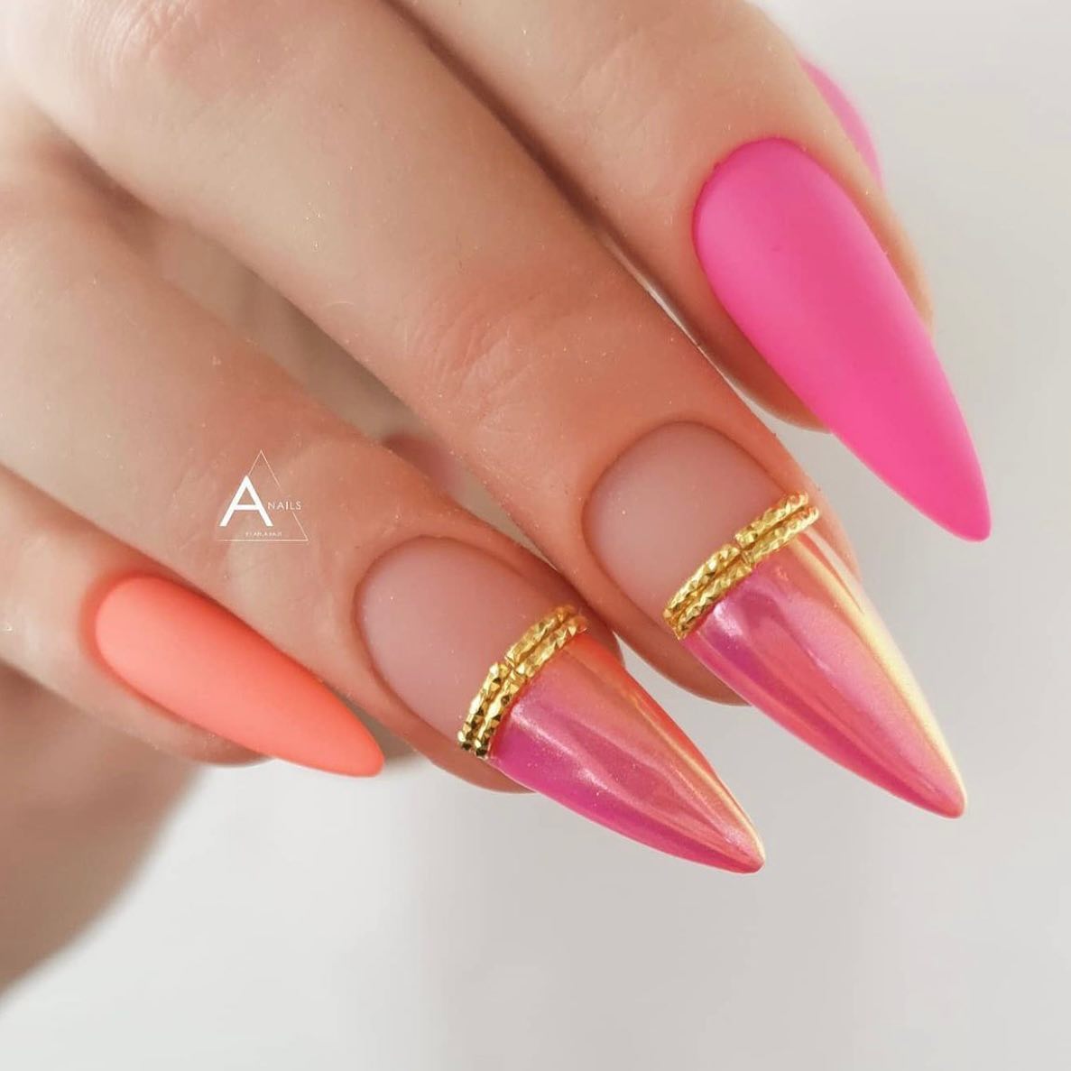 If you want something long and bold consider this ombré mani for any headed event.