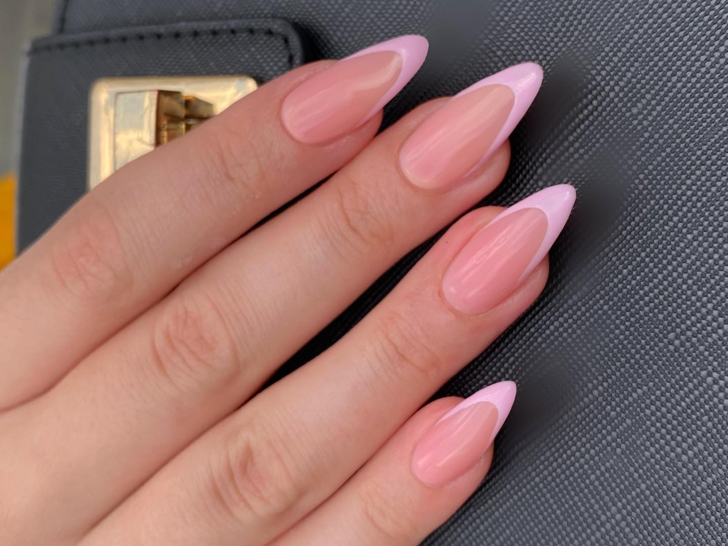 Oval French manicure with this light pink shade is a tad bit different, yet so classy and cute. If you enjoy longer nails and oval shapes that don’t crack or chip as easily, consider this beauty!
