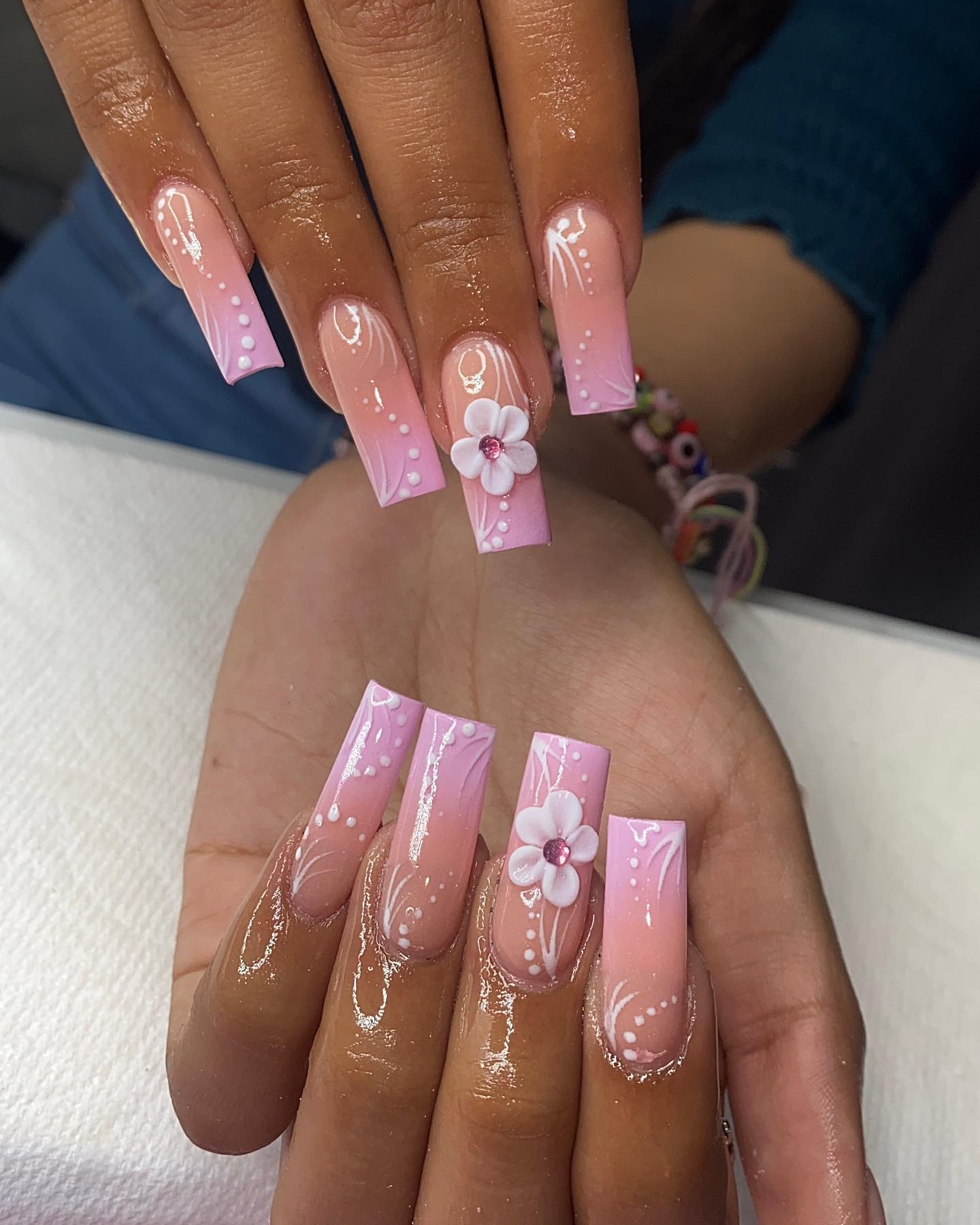 If you have an important event and you want to attract a ton of attention just know that you can do it with this loud pink nail art.