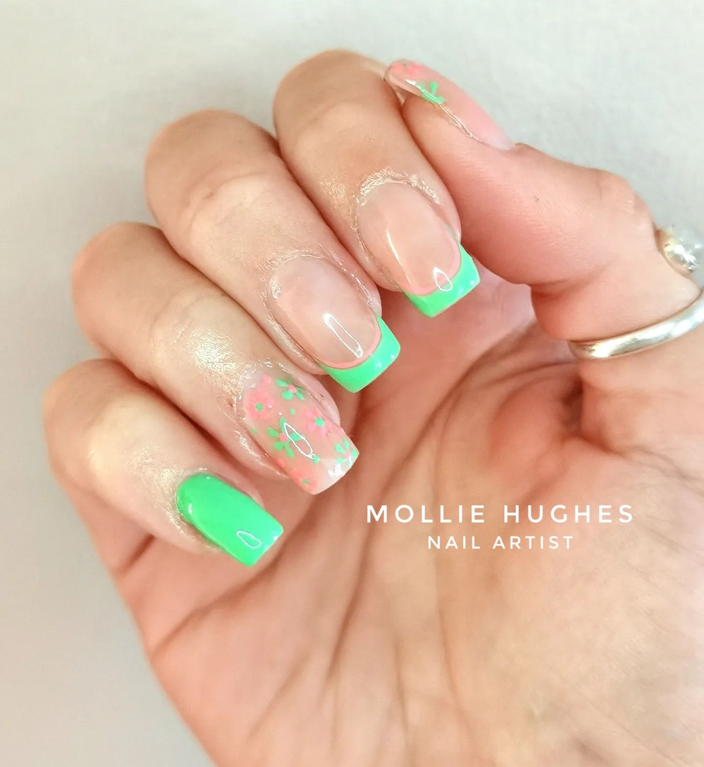 Mint green and French nails look mesmerizing when paired together. You’ll like this French mani the most for the summer season.
