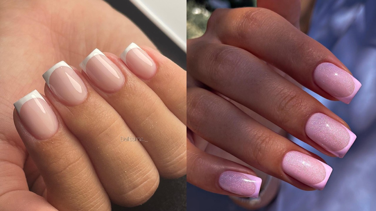 45 Pretty Natural short square nails with French tip nail design 2021! |  Spring acrylic nails, French tip nail designs, Square nails