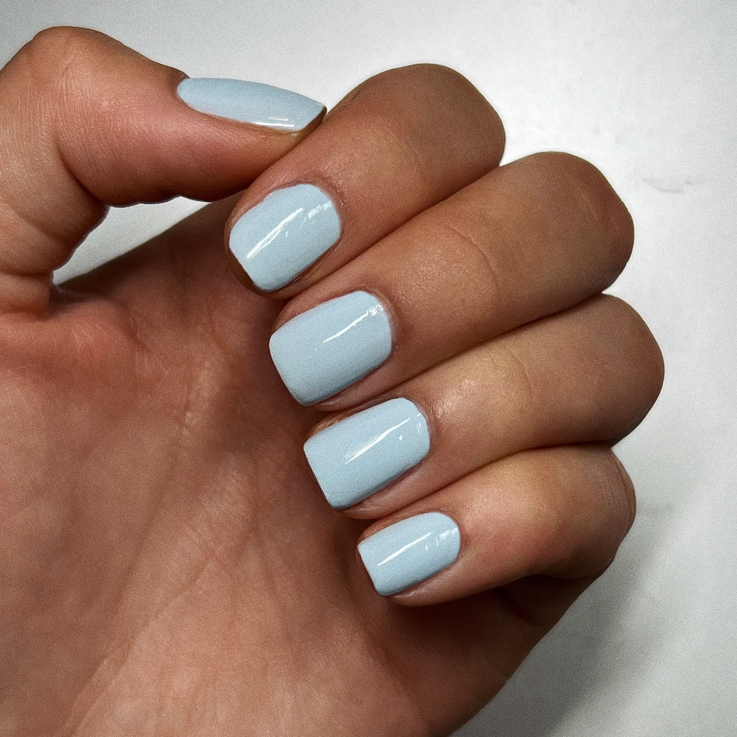 Light blue nail polish suits well with any nail shape and length. So, even if you prefer to have short nails, light blue nail polish will look amazing on you.