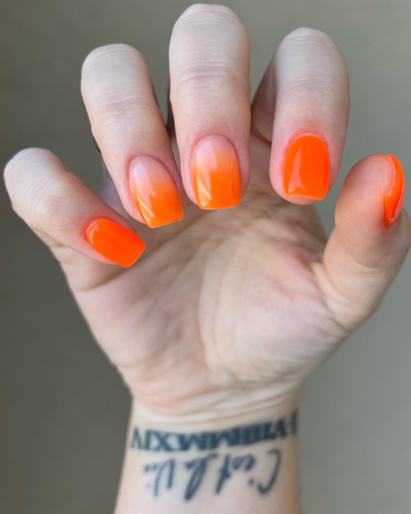 One of the most popular nail design is ombre nails, for sure. It look gorgeous especially when a bright color like orange used.
