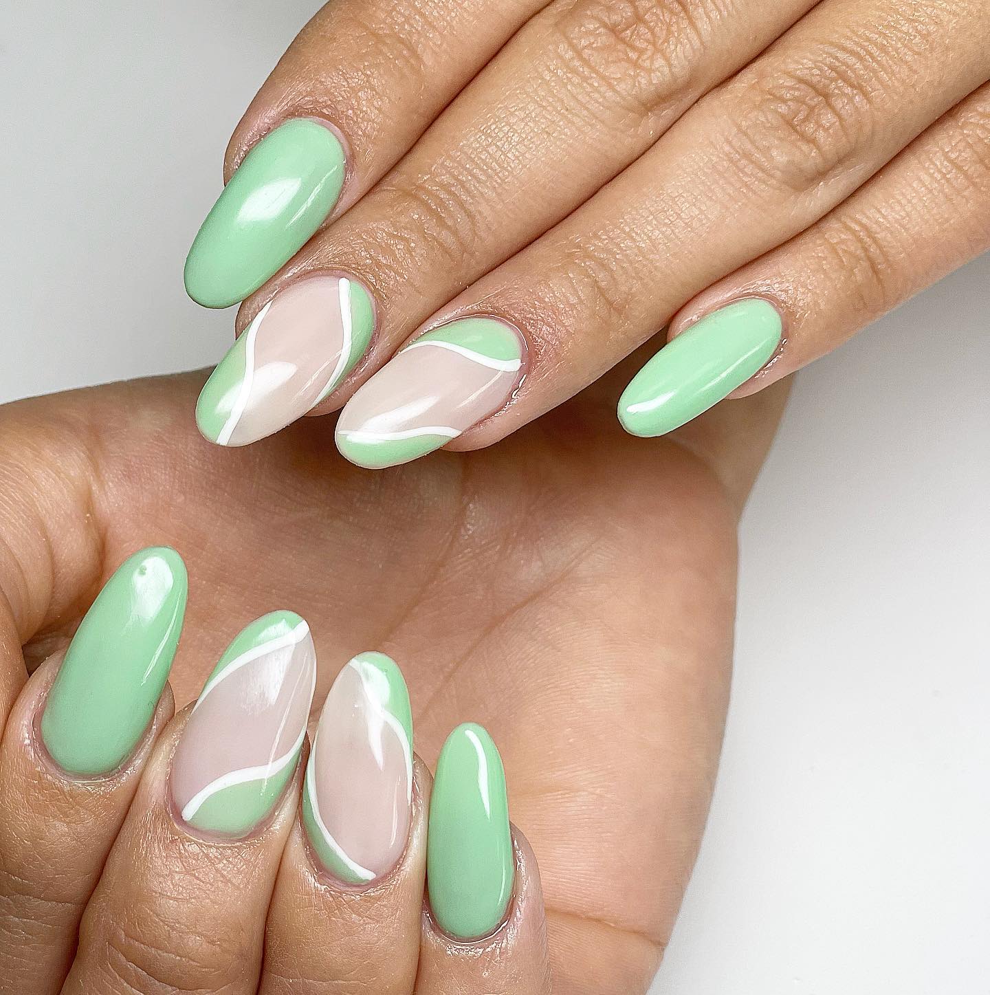 Light green is for those who like pastel colors. If you want to have a chic nail design, try this out.