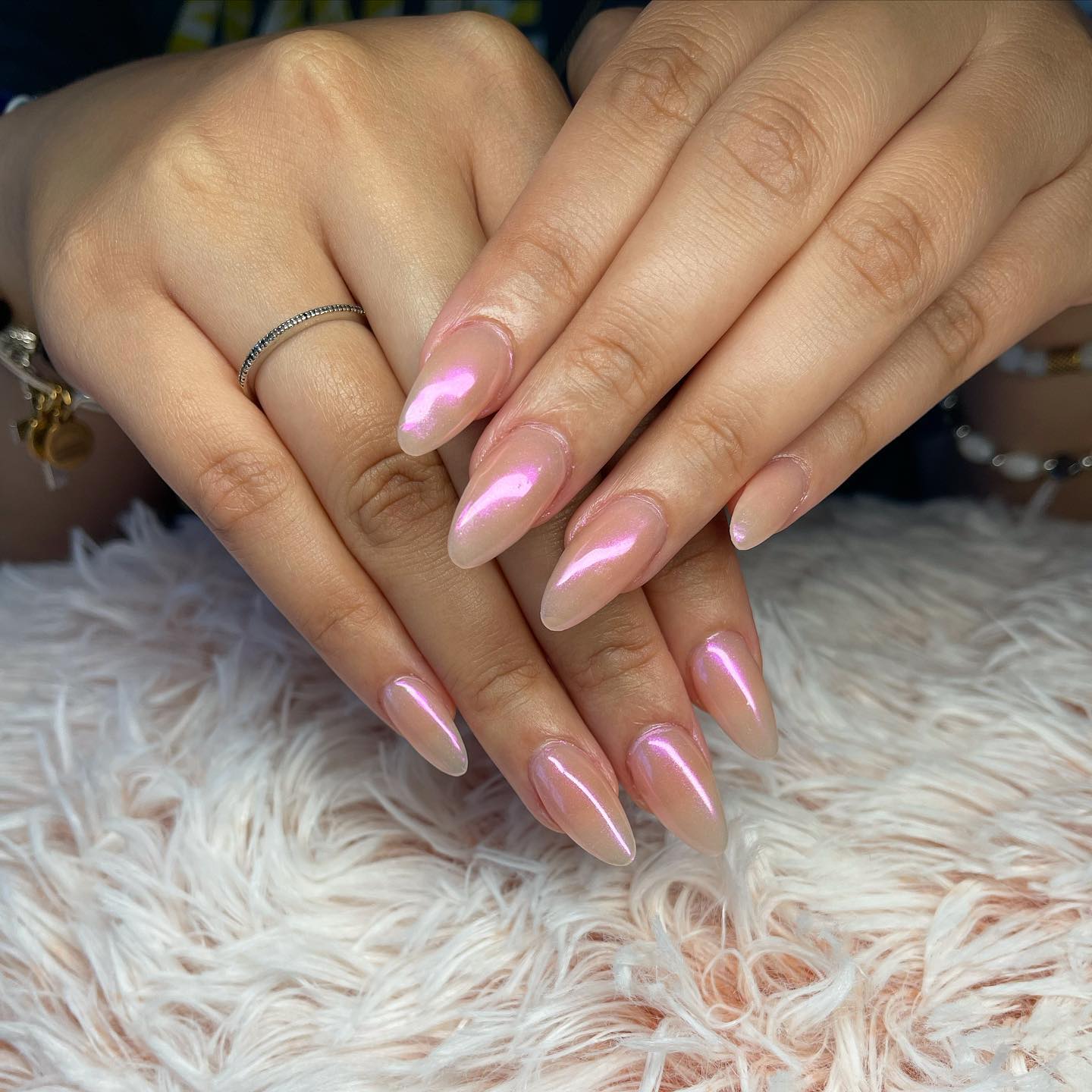 A nude pink nail polish is a perfect choice to combine with long acrylic nails. Also, you can wear them for any occasion ranging from birthday parties to formal events.