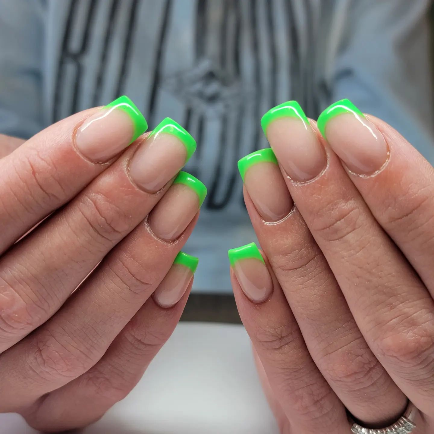  Green French mani is a great nail idea to apply on your nails since it is perfect especially for summer.