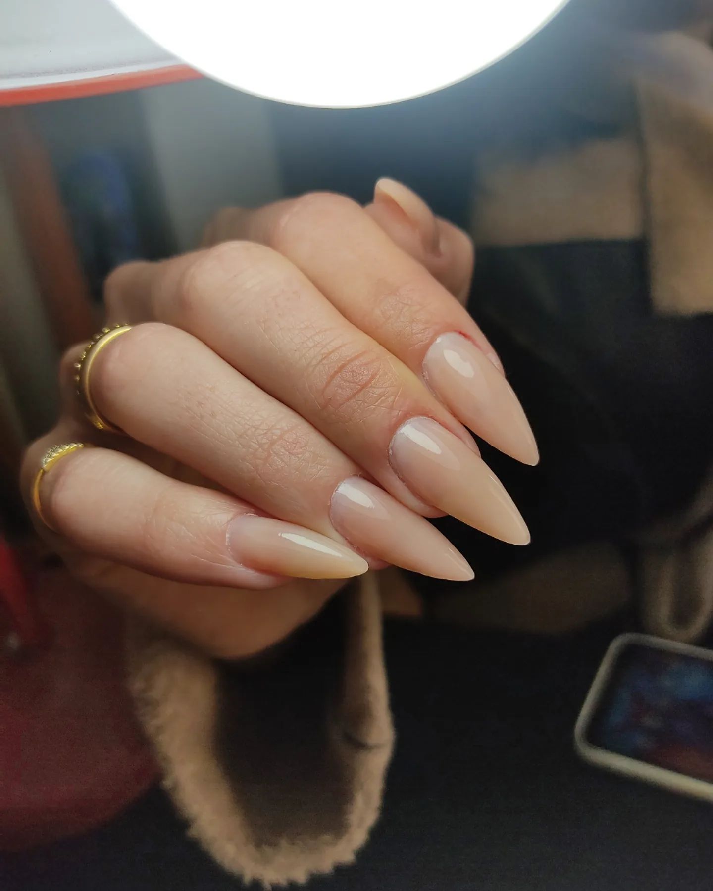 To get a clean and chic look, there is no better nail polish than this nude shade. Go for it if you like this clean nail design.