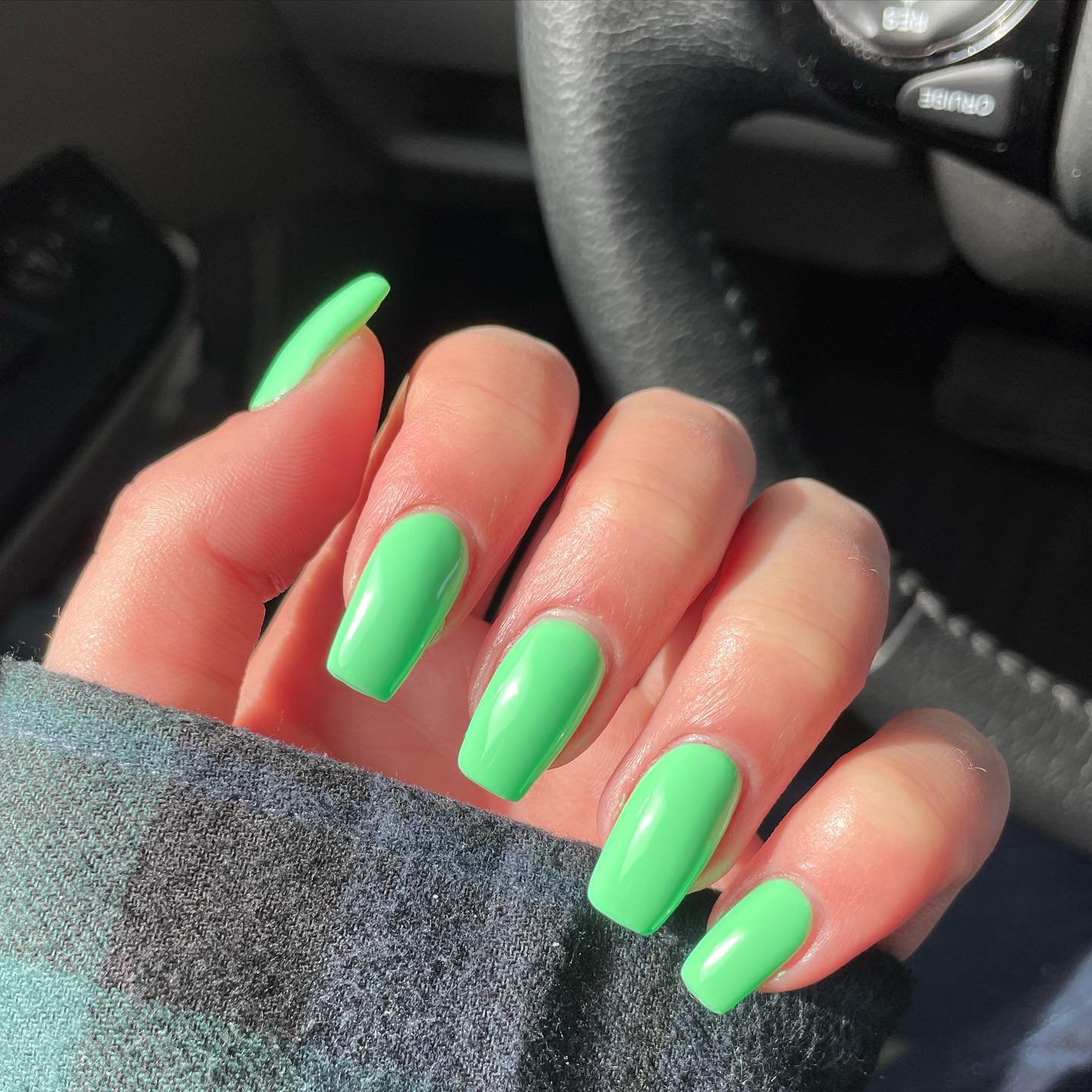 This cute shade of light green will take your nails to a different level! You will rock this summer with these.