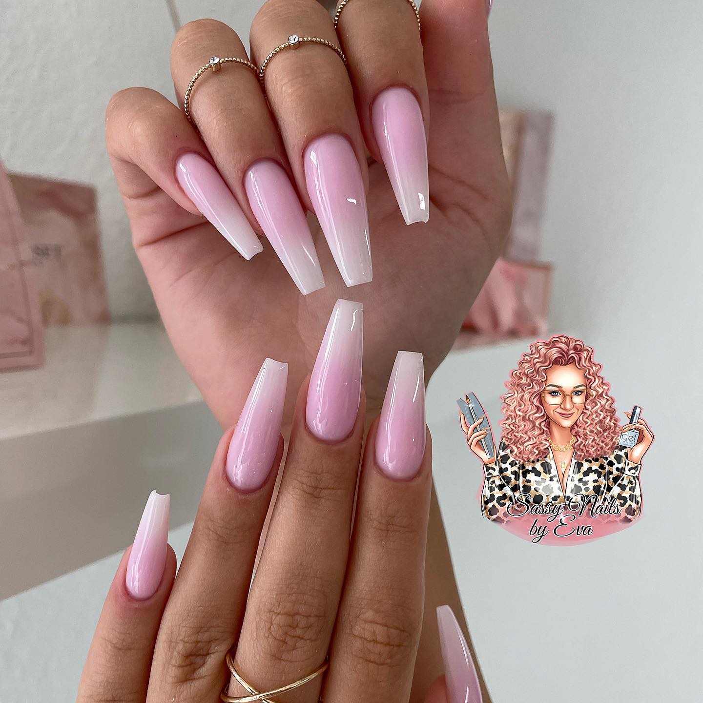 To feel like a true princess, pink and white ombre nails is a great choice. You will feel the maximum cuteness with this nail design. Pink color is highlighted, so white shade is used slightly.