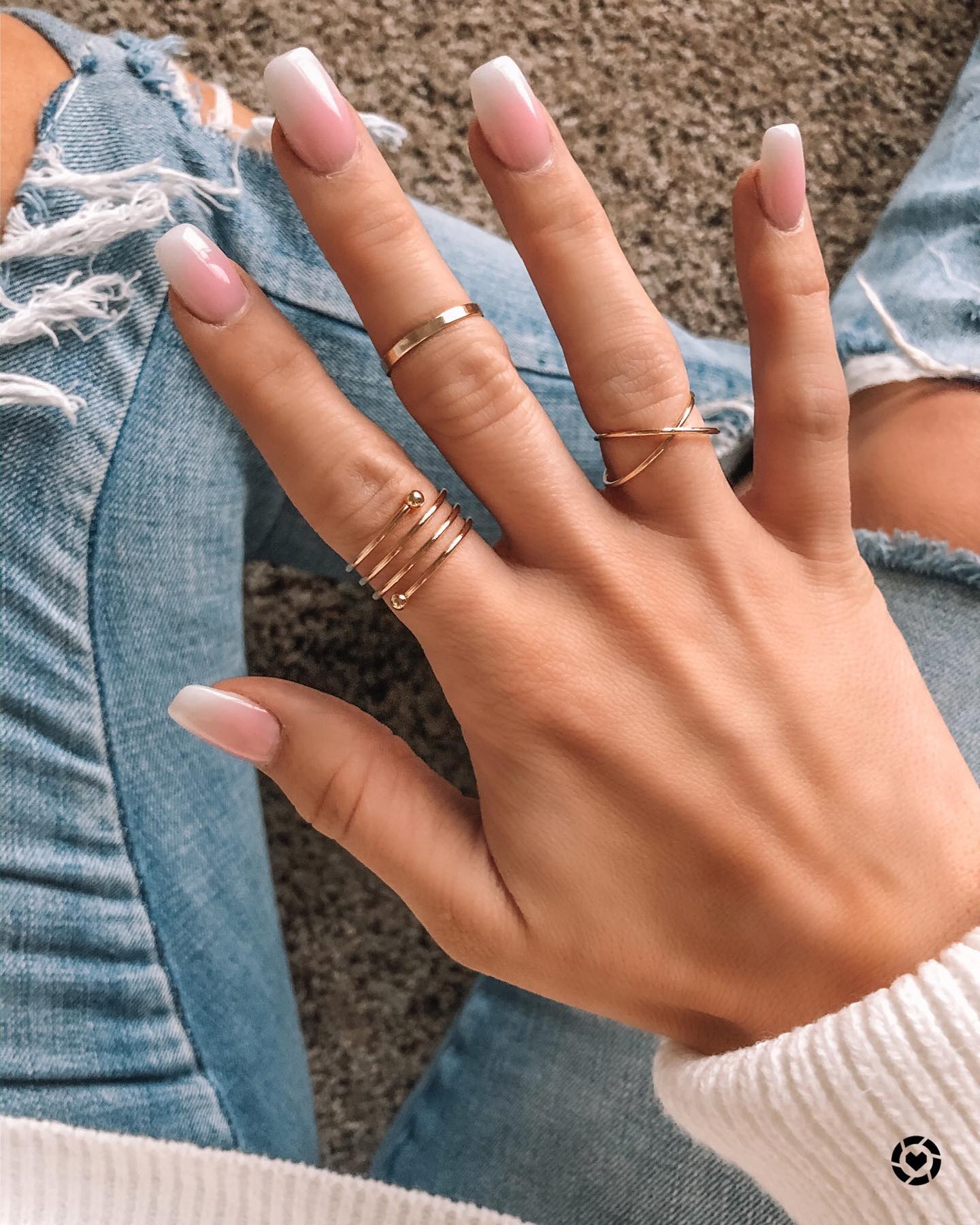 If you like the nail designs that look so natural, then this pink and white ombre nails are definitely for you. They will look chic whatever you wear. All colors are matching with these nails, so you should go for it.