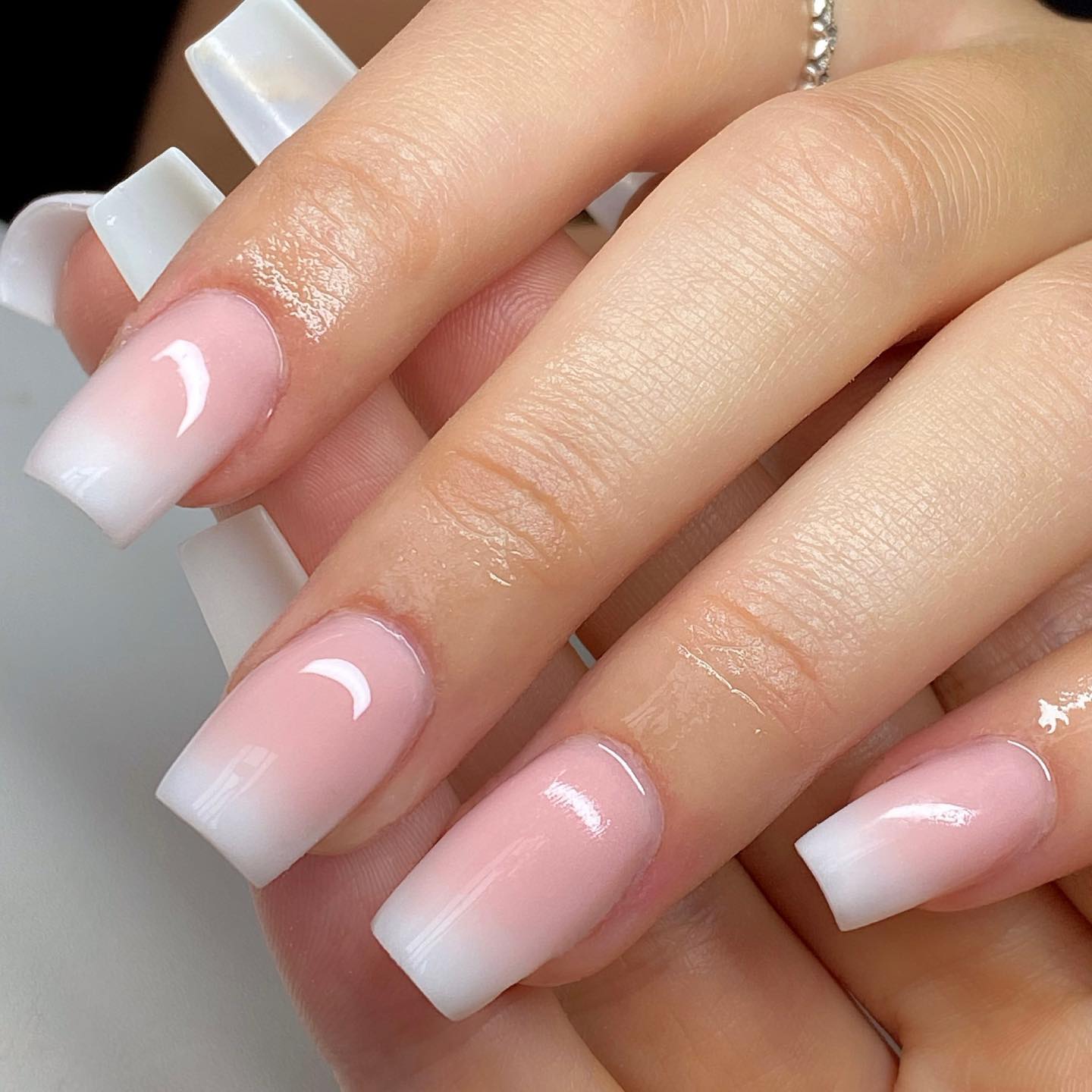 Looking simple and adorable at the same time is easy with these nails. What is different in this pink and white ombre nail is that the majority of it is pink and the white part seems like a French tip.