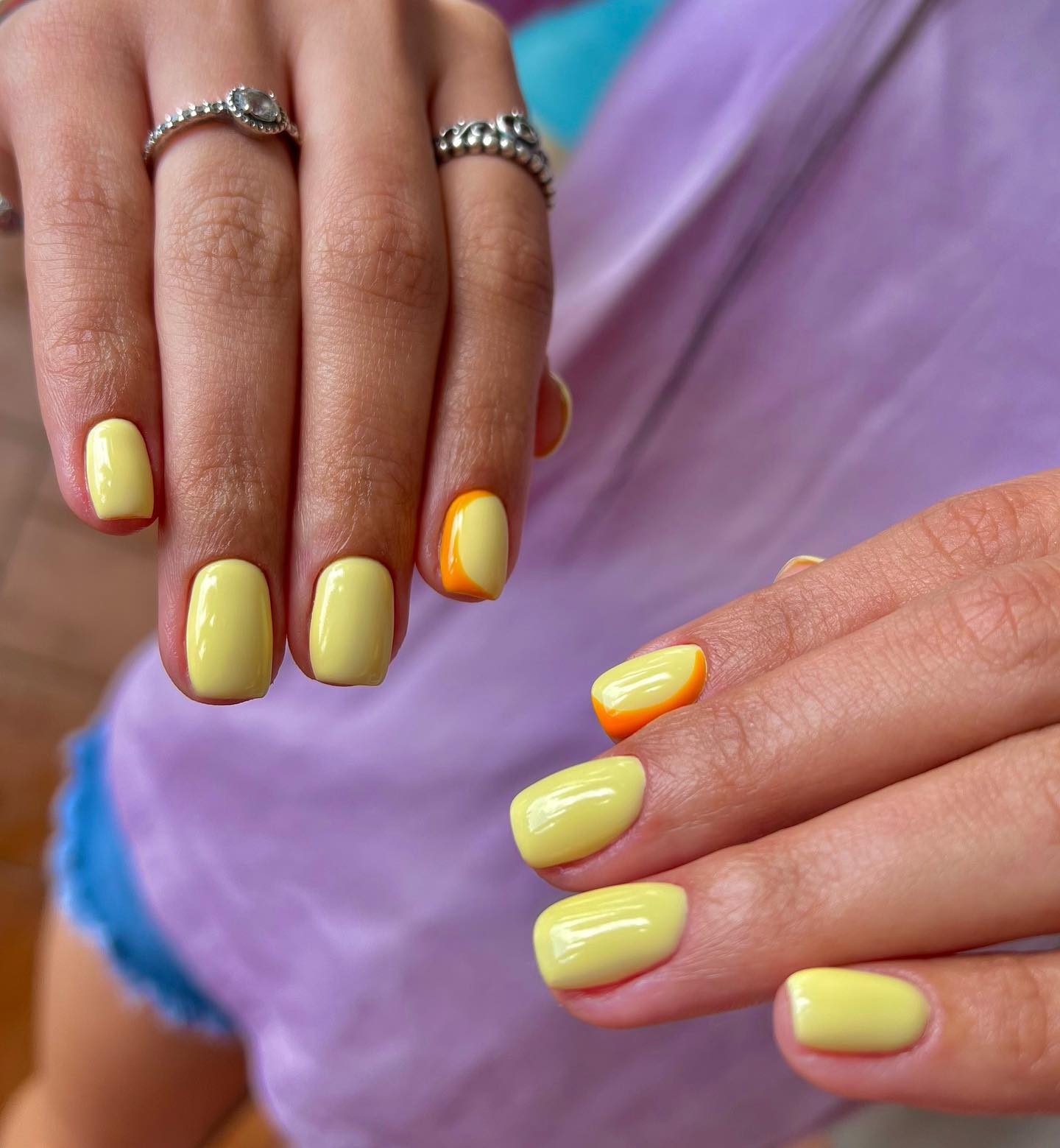 Wanna have cool short nails? Then, yellow nails designs are definitely for you. If you're looking for a nail color that goes well with everyday wear, go for this color.
