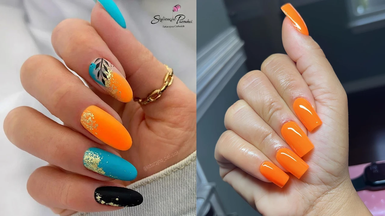 How to Make Nude and Orange Nail Art that You Can Easily Do At Home -  Beautiful Nails Made at Home - YouTube