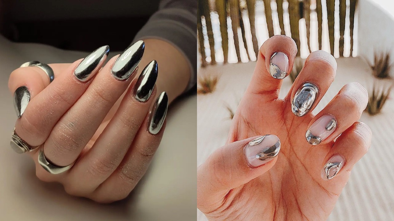 Silver Bling Nails 