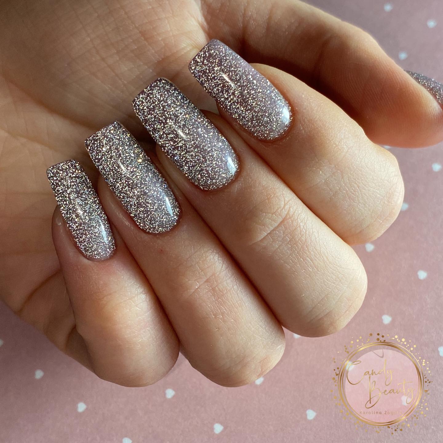 49 Cute Nail Art Design Ideas With Pretty & Creative Details : Silver leaf  on pink nude nails