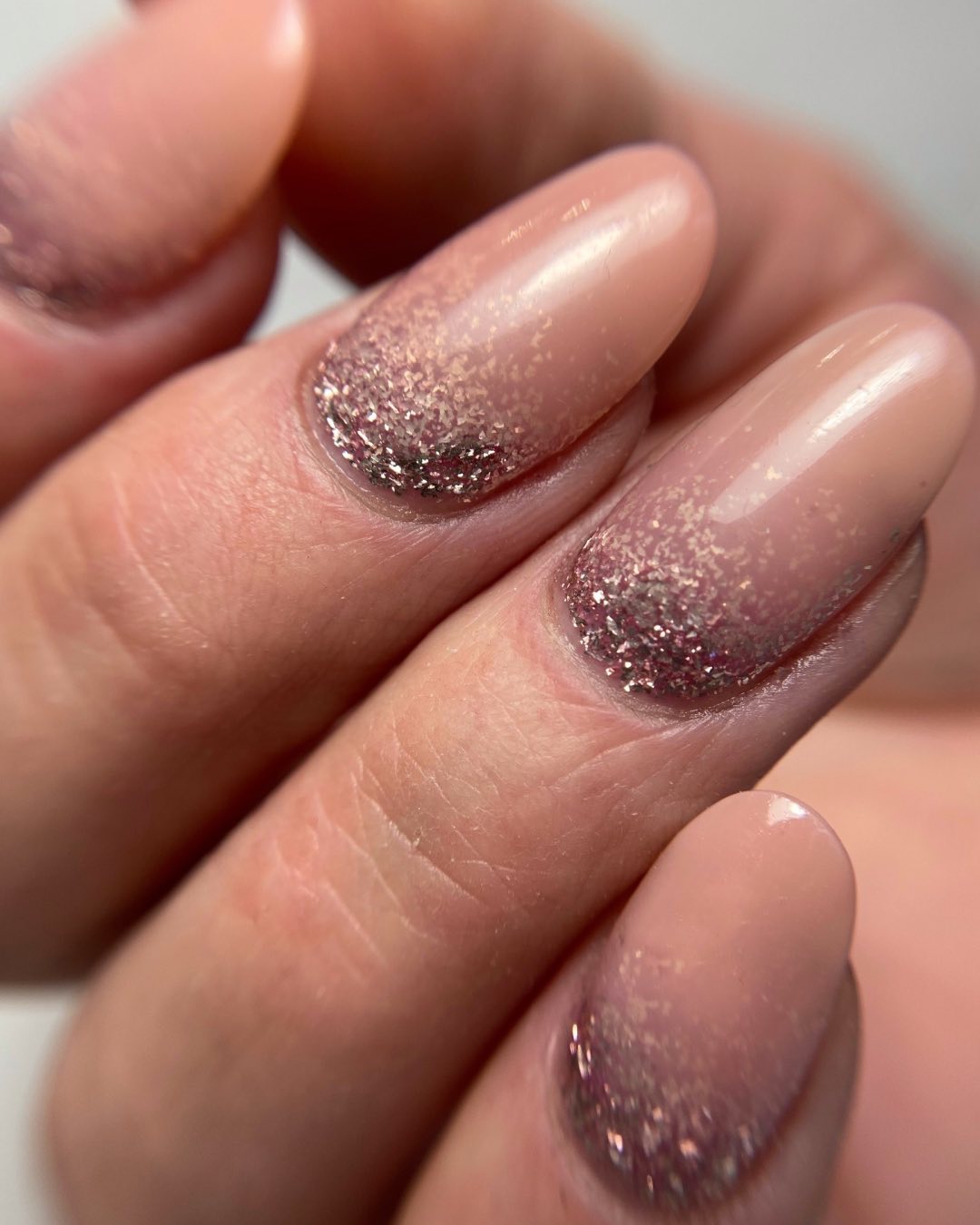 Bradford Nails - Lovely nude and rose gold glitter ombré, simply pretty  nails 😊 #ombrenails #nudenails #naildesign #trust_bradfordnails 😘😘😘  BRADFORD NAILS SALON ❤️ 💎 Review as Top 3 Nail Salons by Three
