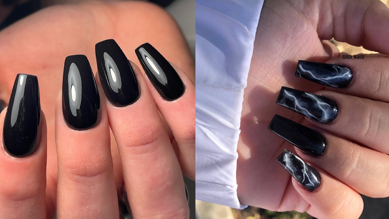 BASIC BLACK Press on Nails-black Nails-long Short Nails Luxury Nails-reusable  Nails-glue on Nails Set-one Color Nails - Etsy