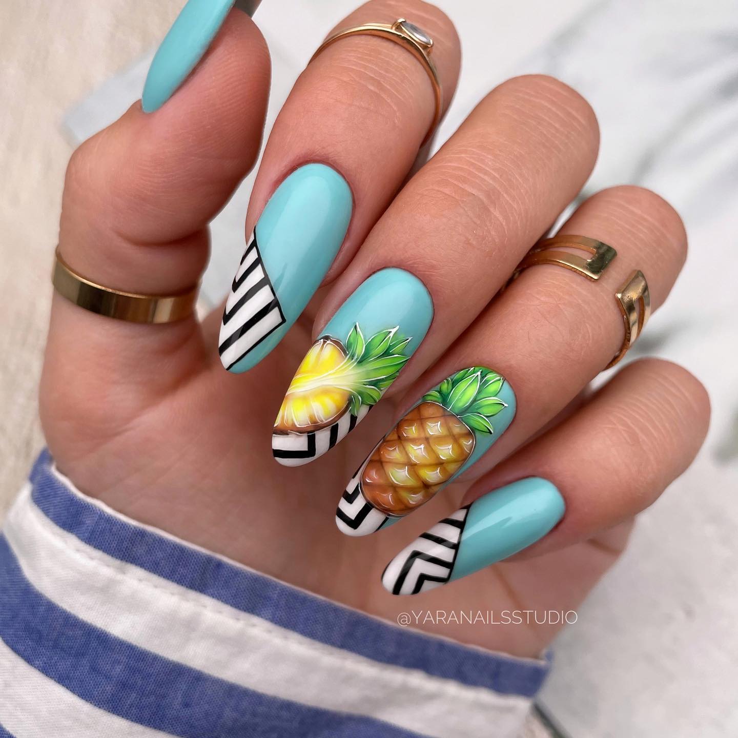 Amazon.com: Pineapple Nail Art Decal Sticker : Beauty & Personal Care